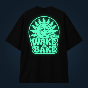 WAKE & BAKE oversized t-shirt backprint