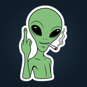 ALIEN STICKER 75 × 95 mm