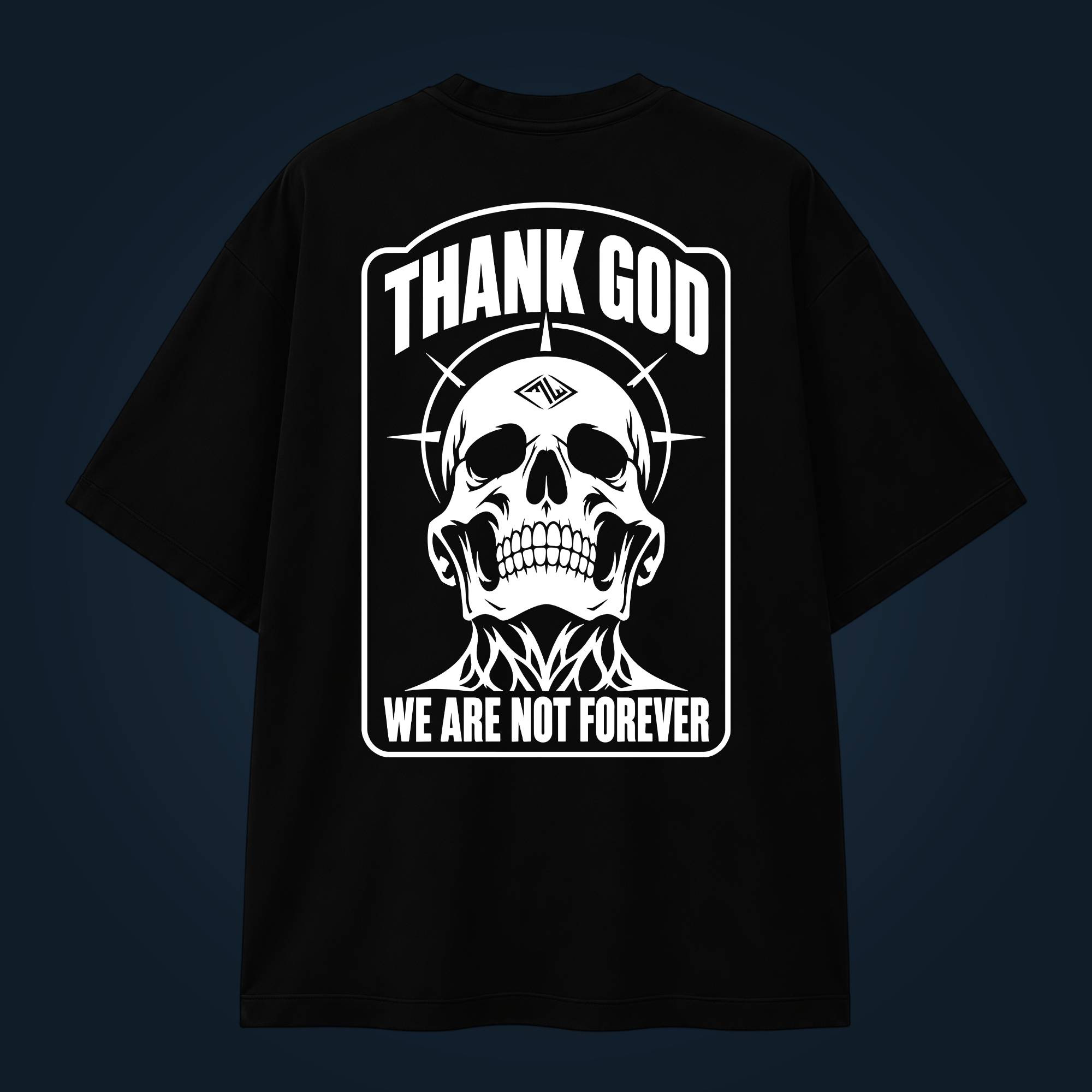 THANK GOD oversized t-shirt backprint - Image 2
