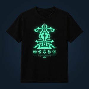 CHRONO ENGINE T-shirt with front print illuminated with green glow