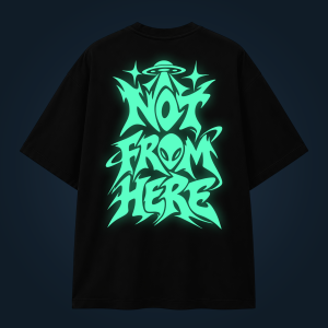 NOT FROM HERE oversized t-shirt backprint