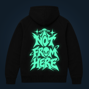 NOT FROM HERE zipped hoodie