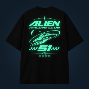 ALIEN RACING CLUB oversized t-shirt backprint