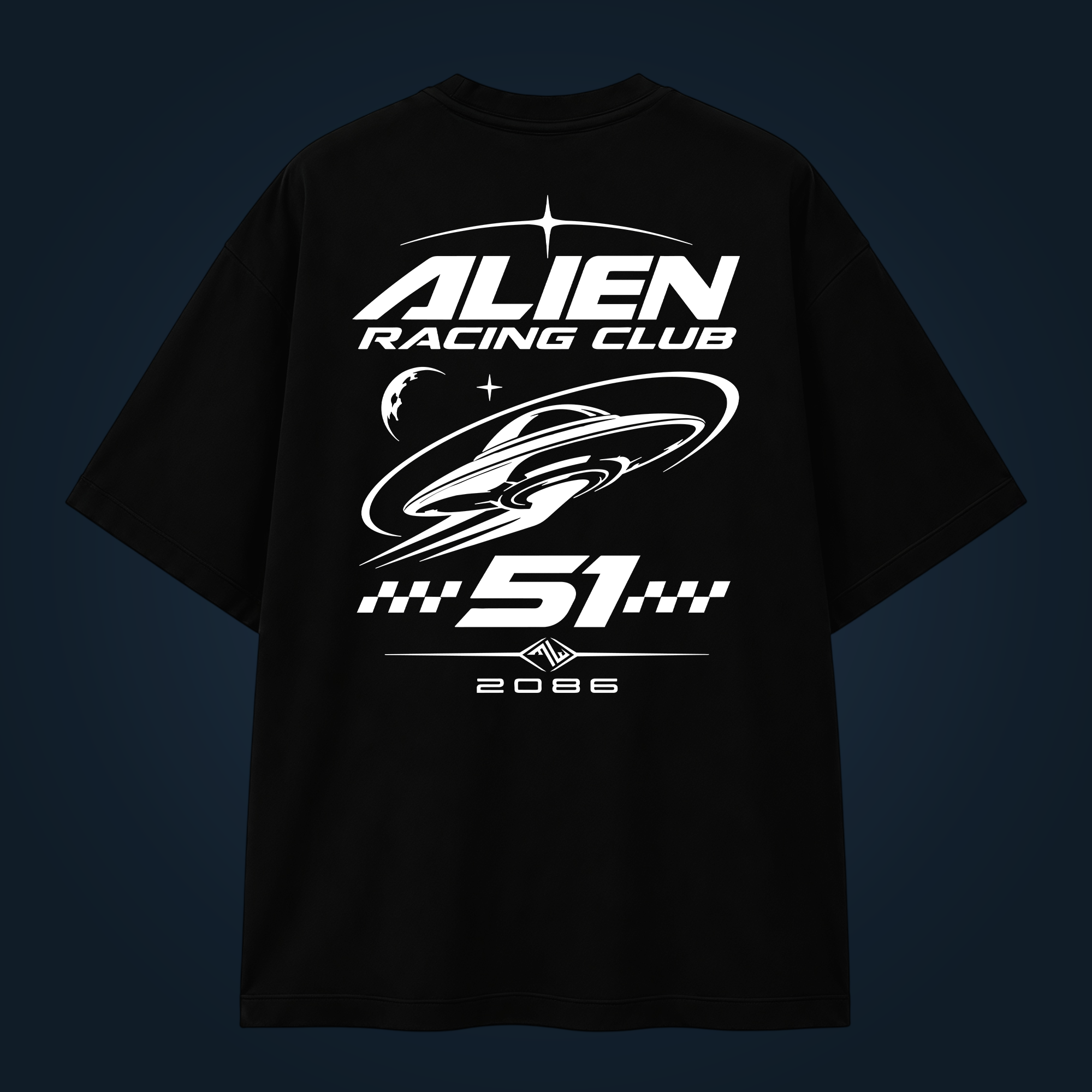 ALIEN RACING CLUB oversized t-shirt backprint - Image 2