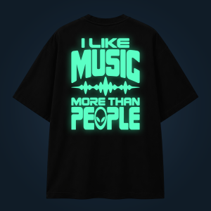 I LIKE MUSIC MORE THAN PEOPLE oversized t-shirt backprint