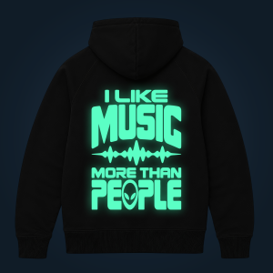 I LIKE MUSIC MORE THAN PEOPLE zipped hoodie